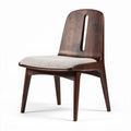 Chaise en bois avec coussin en tissu beige dimensions 45 x 45 x 85cm