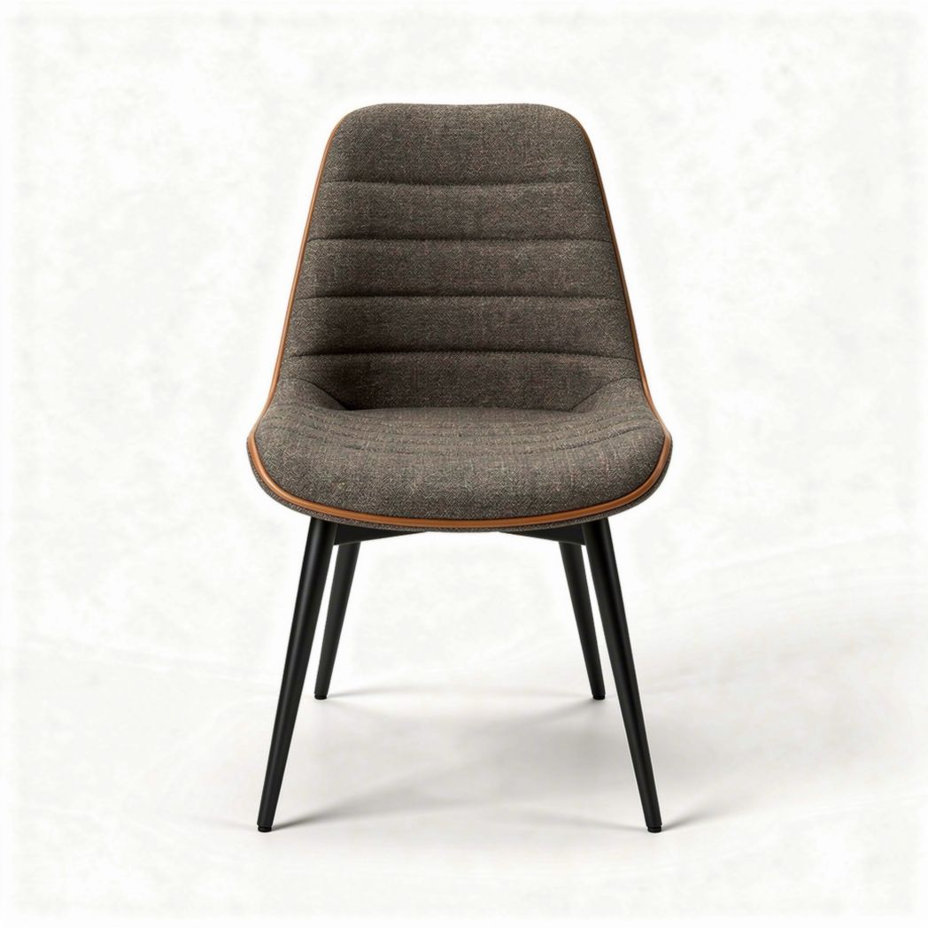 Chaise en tissu gris avec piètement en métal noir dimensions 45 x 50 x 85cm
