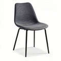 Chaise en tissu gris avec pieds métalliques noires dimensions 45 x 50 x 85cm