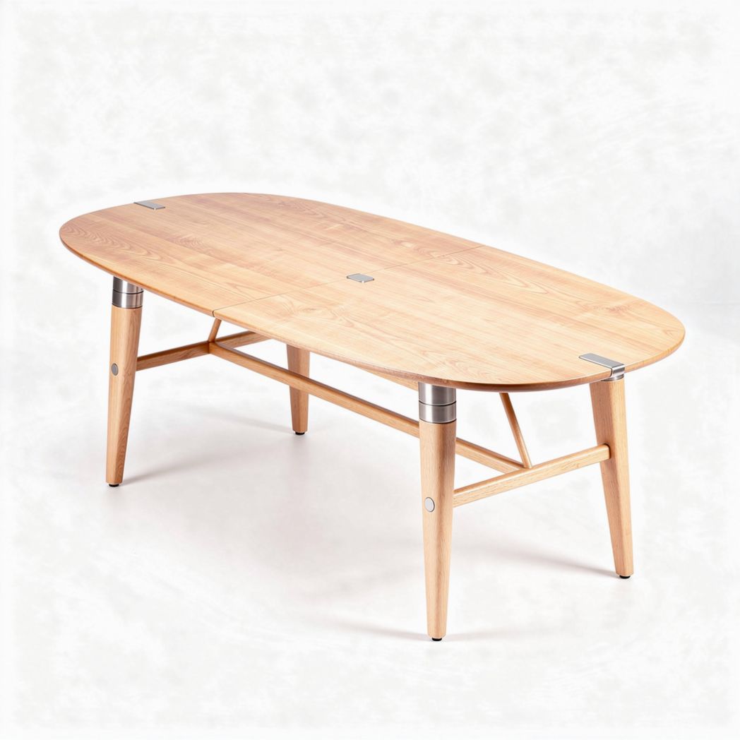 Table en bois de hêtre massif couleur naturelle 150 x 80 x 75cm pour salle à manger