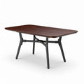 Table pliable en bois de couleur acajou avec pieds en métal 150 x 75 x 75cm