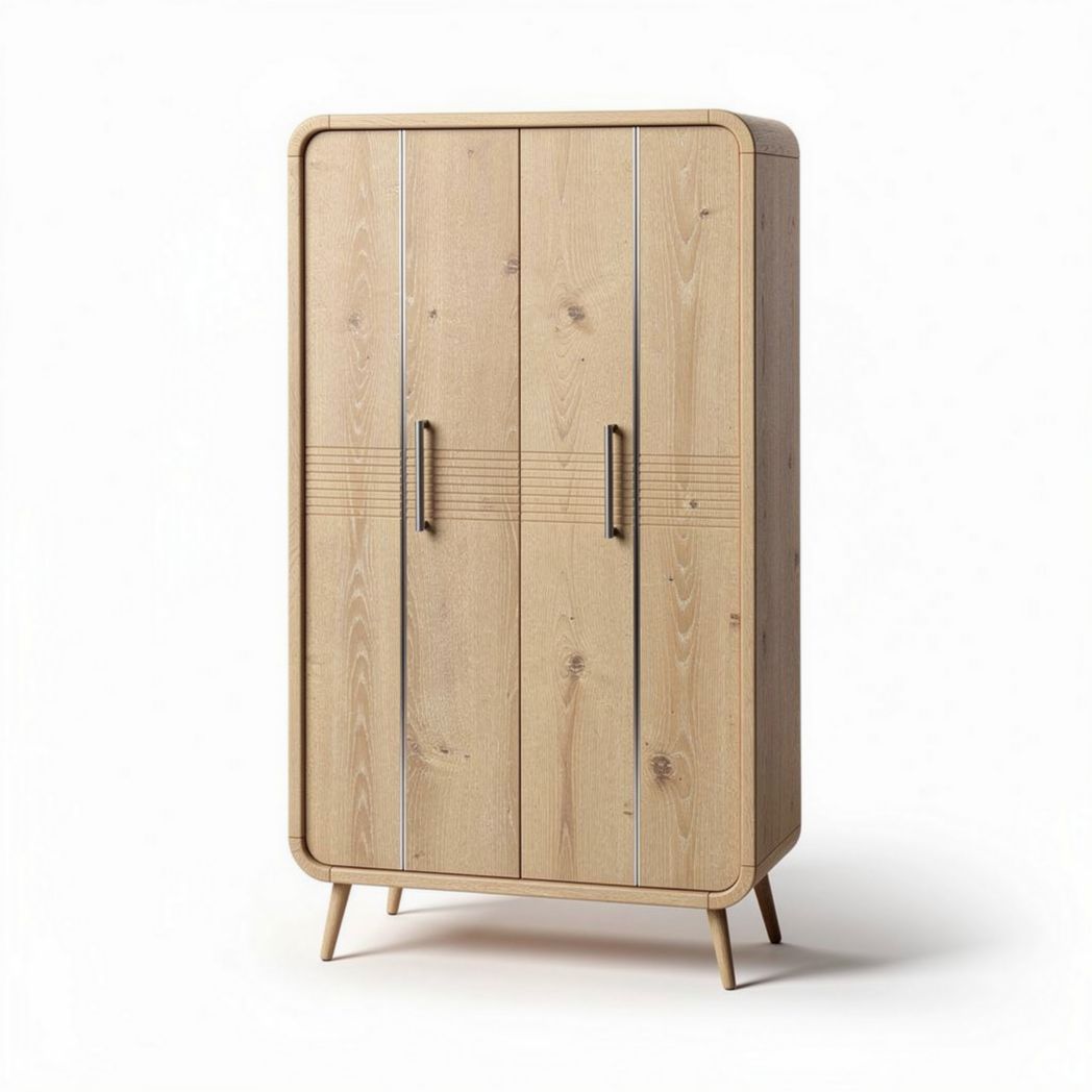 Armoire en bois clair de 80 x 40 x 180cm pour rangement optimisé