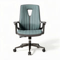 Chaise de bureau en tissu gris bleu avec accoudoirs réglables 45 x 60 x 100cm