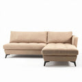 Canapé d'angle en tissu beige dimensions 230 x 150 x 85 cm design contemporain