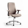 Fauteuil de bureau ergonomique en tissu beige avec accoudoirs réglables 60 x 60 x 100cm