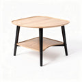 Table basse en bambou avec étagère inférieure 45 x 45 x 40cm noire